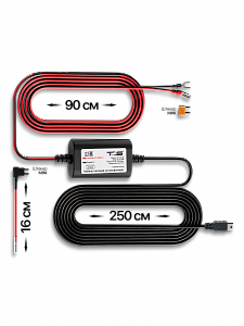 Скрытая проводка для видеорегистраторов, установочный кабель питания microUSB TDS TS-CAU65 2.5 метра